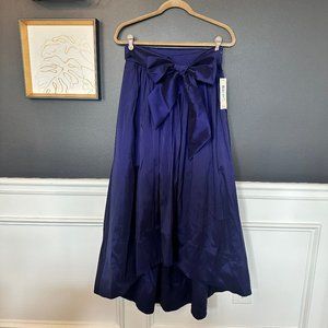 NEW Eliza J Navy Belted High/Low Ballgown Skirt in Navy - Size 8